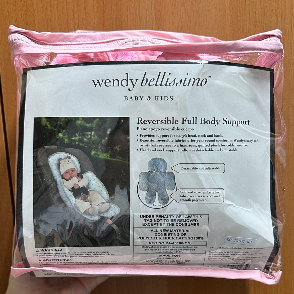 Wendy Bellissimo Pink Reversible Full Body Baby Support